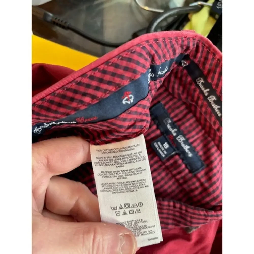 Brooks Brothers Pants Chinos Boys Size 18 Red 100% Cotton Preppy NWT NEW